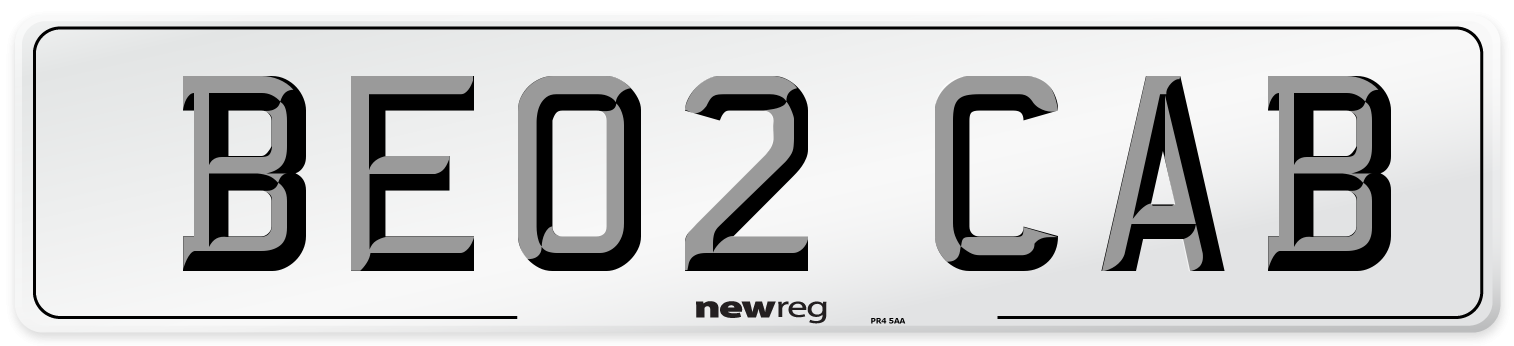 BE02 CAB Number Plate from New Reg